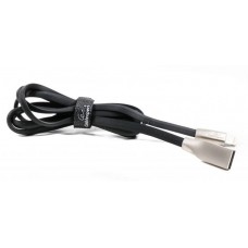 Кабель USB 2.0 - 1.0м AM/Lightning Cablexpert CCPB-L-USB-03BK, 2.4А, премиум, плоский, черный