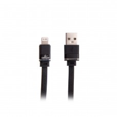Кабель USB 2.0 - 1.0м AM/Lightning Cablexpert CCPB-L-USB-10BK, 2.4А, премиум, плоский, черный