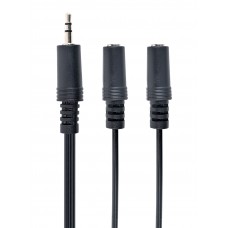 Переходник звуковой 3.5 мм (M) - 2x3.5 мм (F), Cablexpert, Black, 5 м (CCA-415)
