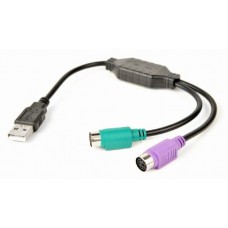 Переходник USB - 2xPS/2, Cablexpert, Black, 30 см (UAPS12-BK)