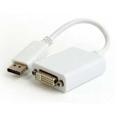 Адаптер DisplayPort (M) - DVI (F), Cablexpert, White, 10 см (A-DPM-DVIF-03-W)