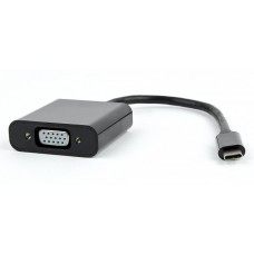 Адаптер USB 3.1 Type-C (M) - VGA (F), Cablexpert, Black, 15 см (AB-CM-VGAF-01)