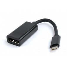 Адаптер USB 3.1 Type-C (M) - DisplayPort (F), Cablexpert, Black, 15 см (A-CM-DPF-01)
