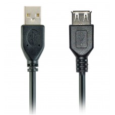 Кабель подовжувач USB 2.0 (AM) - USB 2.0 (AF), Black, 4.5 м, Cablexpert (CCP-USB2-AMAF-15)