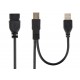 Кабель-подовжувач USB 2.0 (AM) - USB 2.0 (AF) + живлення, Black, 1.8 м, Cablexpert (CCP-USB22-AMAF-6)