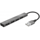 Концентратор USB 2.0 Trust Halyx, Gray, 4 порта USB 2.0, алюминиевый корпус (23786)