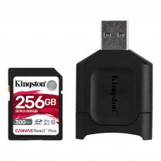 Карта памяти SDXC, 256Gb, Class 10 UHS-II U3 V90, Kingston Canvas React Plus + CR (MLPR2/256GB)