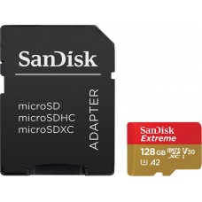 Карта пам'яті microSDXC, 128Gb, Class10 UHS-I U3 V30 A2, SanDisk Extreme, SD (SDSQXA1-128G-GN6AA)