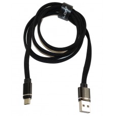 Кабель USB <-> USB Type-C, Konfulon, Black, 1 м, 3A (S78)