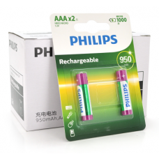 Аккумулятор AAA, 950 mAh, Philips Rechargeable Battery, 2 шт, 1.2V, Blister (R03B2A95T/93)