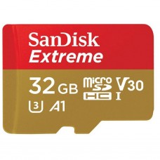 Карта памяти microSDHC, 32Gb, SanDisk Extreme, SD адаптер (SDSQXAF-032G-GN6MA)