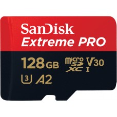 Карта памяти microSDXC, 128Gb, Class10 UHS-I U3 V30 A2, SanDisk Extreme Pro, SD (SDSQXCY-128G-GN6MA)