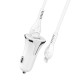 Автомобільний зарядний пристрій Hoco Z31 Universe + Lightning, White, 2xUSB, 2.4A, 18W, QC3.0