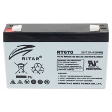 Батарея для ДБЖ 6В 7.0Ач AGM Ritar RT670, 151х34х94 мм (RT670)