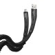 Кабель USB <-> microUSB, Hoco Cotton treasure elastic, Black, 1.2 м (U78)