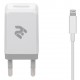 Сетевое зарядное устройство 2E, White, 1xUSB, 2.1A + кабель USB - Lightning (2E-WC1USB2.1A-CL)