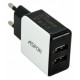 Мережевий зарядний пристрій Aspor, White, 2xUSB, 2.1A, кабель USB <-> Lightning (A811)