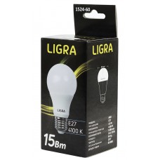 Лампа светодиодная E27, 15W, 4100K, A60, Ligra, 1350 lm, 220V (LG-60-1524)