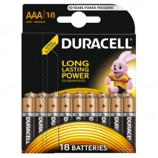 Батарейка AAA (LR03), щелочная, Duracell Duralock Basic, 18 шт, 1.5V, (MN2400 18BL)