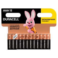 Батарейка AAA (LR03), щелочная, Duracell Duralock Basic, 12 шт, 1.5V, (MN2400 12BL)