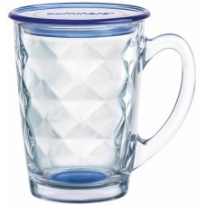 Чашка Luminarc New Morning Diamond Blue, 320 мл, стекло, с крышкой (P8097)