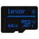 Карта памяти microSDXC, 64Gb, Class 10 UHS-I U1, Lexar C10, без адаптера (LFSDM10-64GABC10)