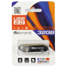 USB Flash Drive 32Gb Mibrand Aligator, Black (MI2.0/AL32U7B)