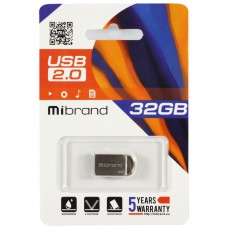 USB Flash Drive 32Gb Mibrand lynx Silver (MI2.0/LY32M2S)