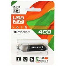 USB Flash Drive 4Gb Mibrand Aligator Black (MI2.0/AL4U7B)