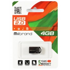 USB Flash Drive 4Gb Mibrand Hawk, Black (MI2.0/HA4M1B)