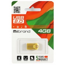 USB Flash Drive 4Gb Mibrand Hawk, Gold (MI2.0/HA4M1G)