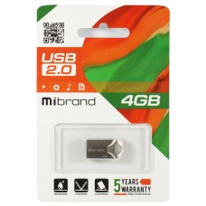 USB Flash Drive 4Gb Mibrand Hawk, Silver (MI2.0/HA4M1S)