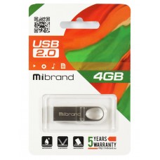 USB Flash Drive 4Gb Mibrand Irbis, Silver (MI2.0/IR4U3S)