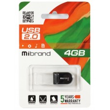 USB Flash Drive 4Gb Mibrand Scorpio, Black (MI2.0/SC4M3B)