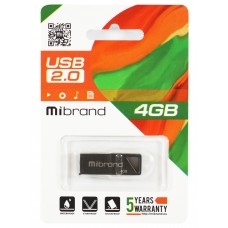 USB Flash Drive 4Gb Mibrand Stingray, Grey (MI2.0/ST4U5G)