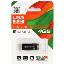 USB Flash Drive 4Gb Mibrand Сhameleon, Black (MI2.0/CH4U6B)