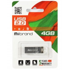 USB Flash Drive 4Gb Mibrand Сhameleon, Silver (MI2.0/CH4U6S)