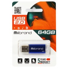 USB Flash Drive 64Gb Mibrand Cougar Blue (MI2.0/CU64P1U)