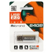 USB Flash Drive 64Gb Mibrand Cougar Silver (MI2.0/CU64P1S)