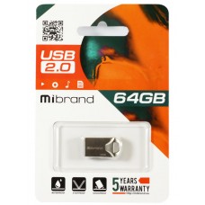 USB Flash Drive 64Gb Mibrand Hawk Silver (MI2.0/HA64M1S)