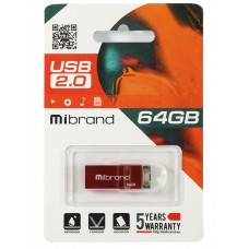 USB Flash Drive 64Gb Mibrand Chameleon Red (MI2.0/CH64U6R)