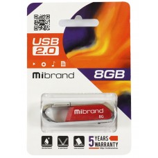 USB Flash Drive 8Gb Mibrand Aligator, Dark Red (MI2.0/AL8U7DR)