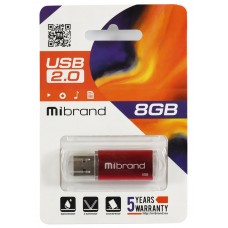 USB Flash Drive 8Gb Mibrand Cougar, Red (MI2.0/CU8P1R)