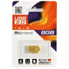 USB Flash Drive 8Gb Mibrand Hawk, Gold (MI2.0/HA8M1G)