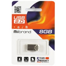 USB Flash Drive 8Gb Mibrand Hawk, Silver (MI2.0/HA8M1S)