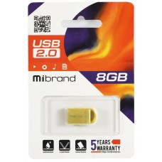 USB Flash Drive 8Gb Mibrand lynx, Gold (MI2.0/LY8M2G)
