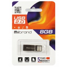 USB Flash Drive 8Gb Mibrand Shark Silver (MI2.0/SH8U4S)