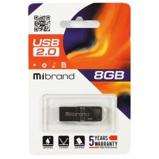 USB Flash Drive 8Gb Mibrand Stingray, Grey (MI2.0/ST8U5G)