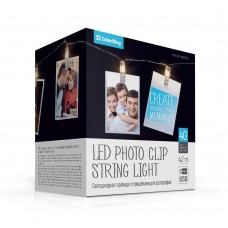 Гірлянда світлодіодна ColorWay, для фото, з прищіпками, 40LED, 4.2м, USB (CW-LCP-40L42BU)