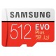 Карта памяти microSDXC, 512Gb, Class10 UHS-I U3, Samsung EVO Plus, SD адаптер (MB-MC512HA/RU)